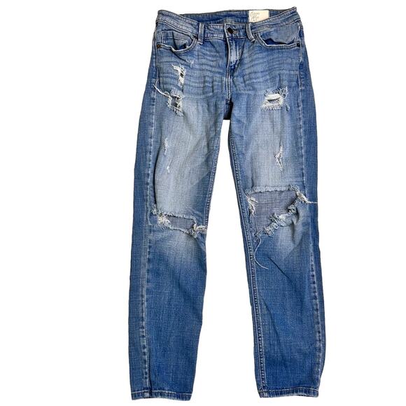 COSMIC BLUE LOVE Denim - Cosmic Blue Love Distressed Light Wash Straight Leg Jeans C130STO